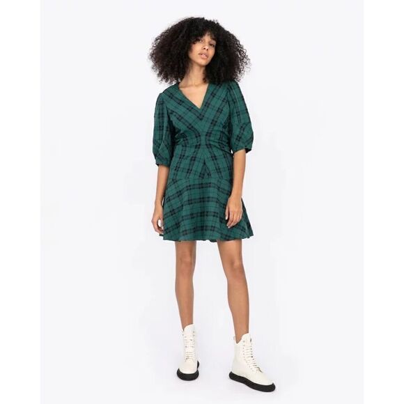 TANYA TAYLOR Emmaline Plaid Mini Dress - Picture 2 of 14